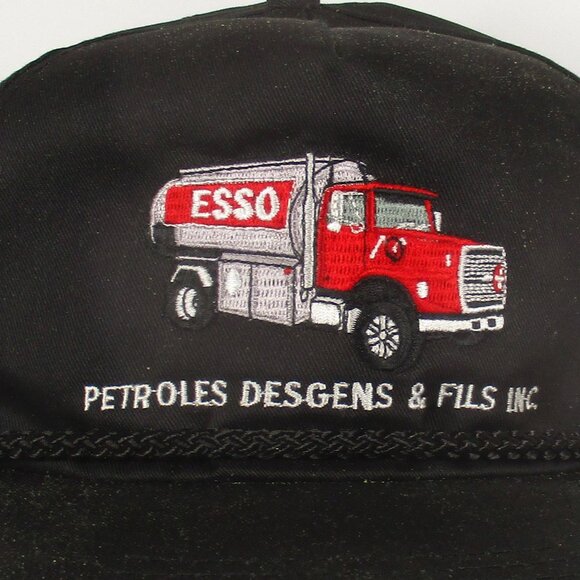 Vintage ESSO Petroles Gesgens & Fils Inc Hat Snapback Baseball 1980s Trucker Cap - Picture 2 of 6